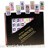 Dominoes Double 15 Solid White with NUMBERS 136 Professional Size Dominoes in Dark Vinyl Case Quality Dominoes Only NO Accessories. B01J47J7FS